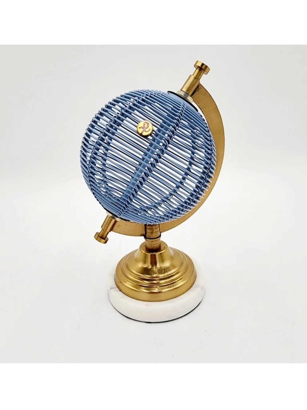 Magnetic globe blue gold decor marble weight holder